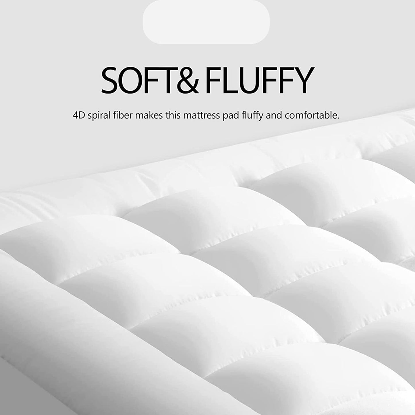 18 Packs Mattress Topper 4 Inch/10 cm Supersoft Heavy Fill Single Double King SuperKing Box Stitched and Elasticated Corner Straps (King)