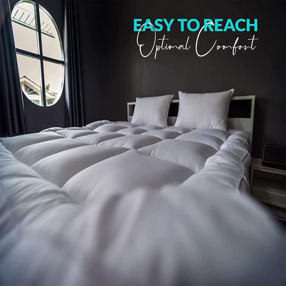 18 Packs Mattress Topper 4 Inch/10 cm Supersoft Heavy Fill Single Double King SuperKing Box Stitched and Elasticated Corner Straps (King)