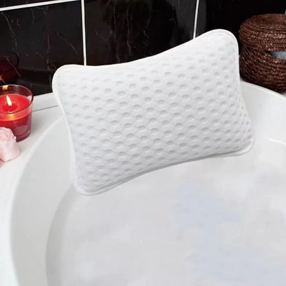 Luxury Comfortable Waterproof Bath Spa Bathtub Pillow Cushion w/ 2 Suction Cups