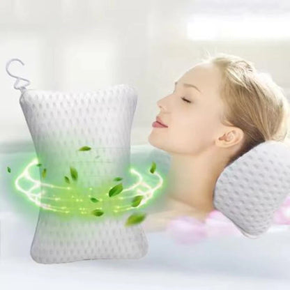 Luxury Comfortable Waterproof Bath Spa Bathtub Pillow Cushion w/ 2 Suction Cups